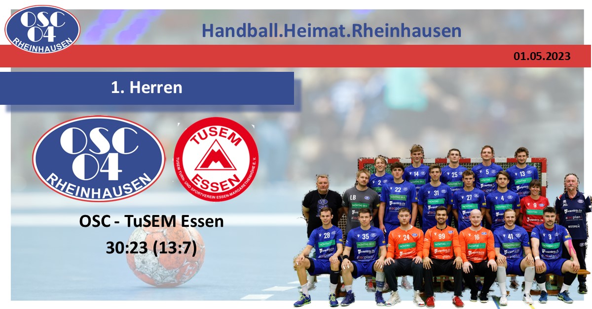 1. Herren: OSC - TuSEM Essen 30:23 (13:7) - OSC - Handball.Heimat ...